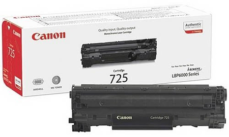 Тонер-картридж Canon 725, черный, ресурс 1600 страниц