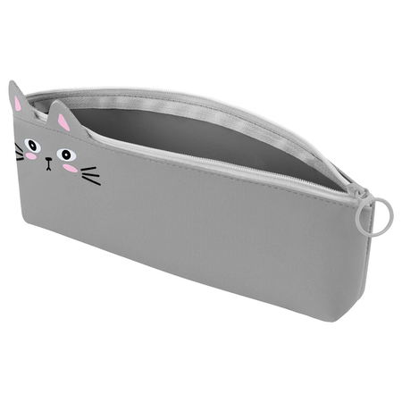 Пенал однокамерный мягкий «Юнландия Юниор», 200*90 мм, Gray Kitty