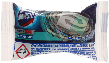 Сменный блок для унитаза Domestos, 1 шт*40 г, «Атлантик»