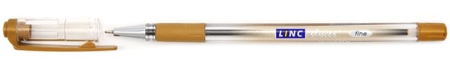 Ручка шариковая Linc Glycer, корпус прозрачный, стержень золотистый
