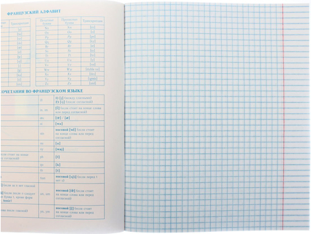 Тетрадь общая А5, 48 л. на скобе «Школьная классика», 165*200 мм, клетка, «Французский язык»