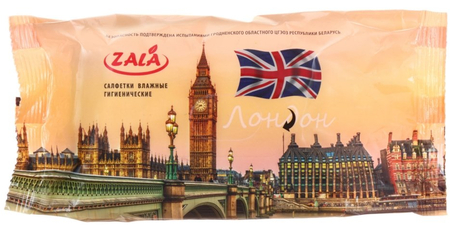 Салфетки влажные Zala, 72 шт., «Экстракт ромашки. Лондон»