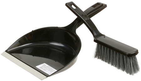 Щетка-сметка и совок для мусора TBK, черные Щетка-сметка и совок для мусора TBK, черные