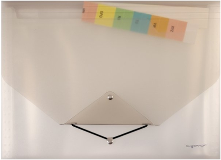Папка пластиковая объемная 13 отделений Transnebel , толщина пластика 0,7 мм, полупрозрачная серая
