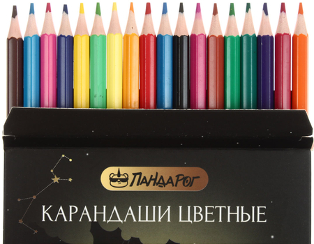 Карандаши цветные «ПандаРог» Mystery Cat, 18 цветов, длина 175 мм
