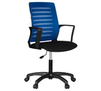 Кресло офисное Helmi HL-M16 Webstar, материал обивки - ткань-сетка на спинке синяя, сиденье из ткани черного цвета