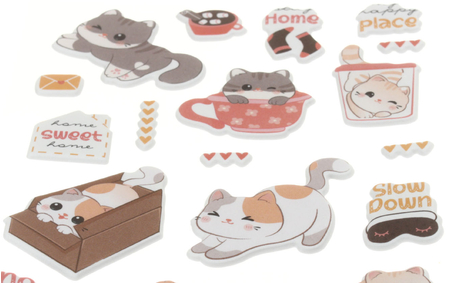 Наклейки гелевые Meshu, 10*23 см, Moon Cat Наклейки гелевые Meshu, 10*23 см, Moon Cat