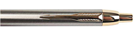 Ручка подарочная шариковая Parker IM Brushed Metal GT, корпус серебристо-золотой