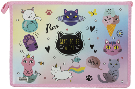 Папка для тетрадей 2 отделения ArtSpace, 325*230*100 мм, Glad to be Cat Папка для тетрадей 2 отделения ArtSpace, 325*230*100 мм, Glad to be Cat