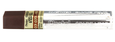 Грифели для автоматических карандашей Pentel, толщина грифеля 0,3 мм, твердость ТМ, 12 шт.