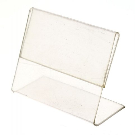 Держатель для ценников из оргстекла, 40*30 мм, L-вид, горизонтальный, прозрачный