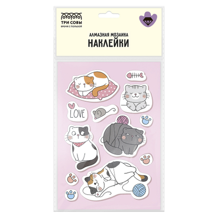 Набор для творчества «Алмазная мозаика. Наклейки», 10*14,7 см, «Котики»