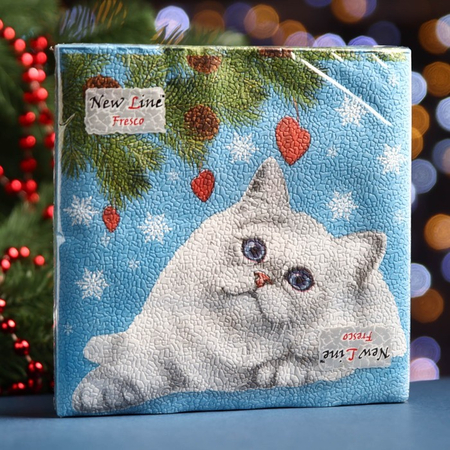 Салфетки сервировочные бумажные «Котик. Символ года» (2 слоя), 33*33 см, 20 шт. Салфетки сервировочные бумажные «Котик. Символ года» (2 слоя), 33*33 см, 20 шт.