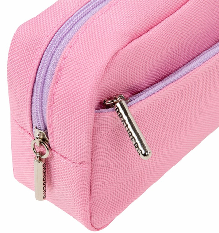 Пенал-косметичка двухкамерный Brauberg Pastel, 21*9,5*5 см, розовый