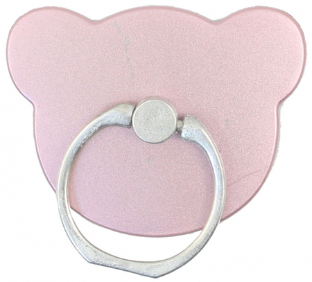 Держатель-подставка с кольцом для телефона LuazON, форма «Мишки», розовый
