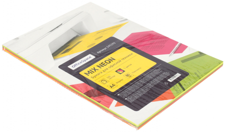 Бумага офисная цветная OfficeSpace Mix Neon, А4 (210*297 мм), 80 г/м2, 100 л., (5 цветов*20 л.)