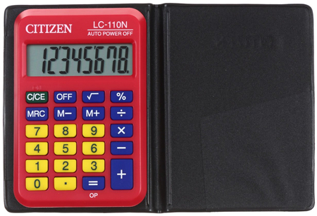 Калькулятор карманный 8-разрядный Citizen LC-110N, красный