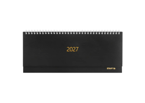 Планинг датированный на гребне на 2027 год Staff, 300×130 мм, 64 л., черный