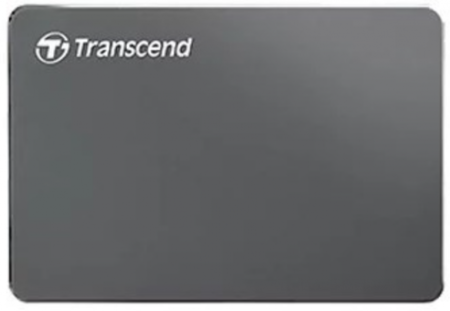 Внешний жесткий диск Transcend StoreJet 25C3N 2.5" (USB 3.1 Gen 1), 1 Tb, корпус алюминий, цвет стальной серый