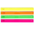 Линейка пластиковая «Стамм», 30 см, флуоресцентная, ассорти