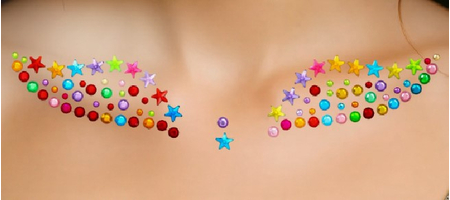 Наклейка-стразы «Украшение для ключиц», 11,6*18 см, ассорти