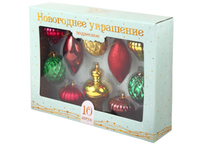 Набор шаров елочных Magic Time (пластик), 10 шт., ассорти