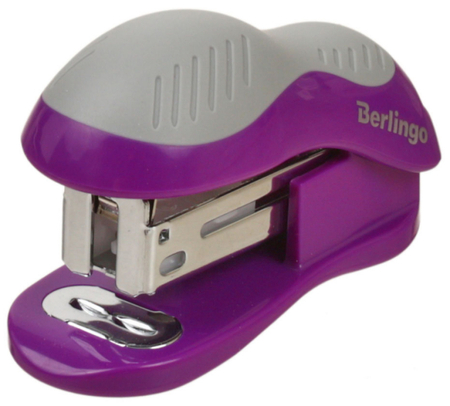 Степлер-мини Berlingo Office Soft, скобы №24/6-26/6, 15 л., 65 мм, фиолетовый