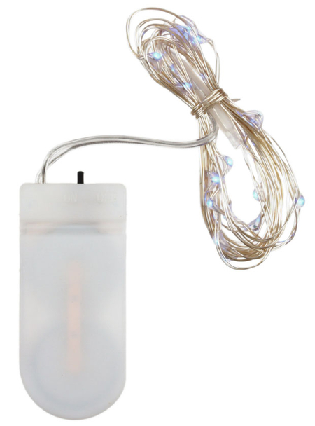 Гирлянда-нить электрическая (от батареек), 2 м, 20 лампочек, синие лампочки