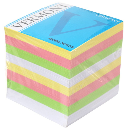 Блок бумаги для заметок «Куб» Vermont, 80*80*80 мм, проклеенный, 4 цвета Блок бумаги для заметок «Куб» Vermont, 80*80*80 мм, проклеенный, 4 цвета