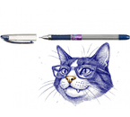 Ручка шариковая Berlingo Silk Touch 2000, корпус прозрачный, стержень синий