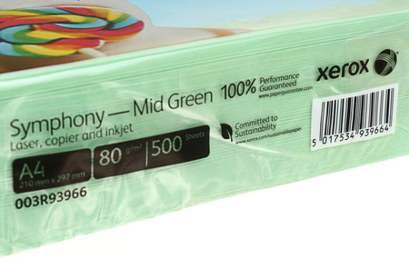 Бумага офисная цветная Xerox Symphony , А4 (210*297 мм), 80 г/м2, 500 л., светло-зеленая 