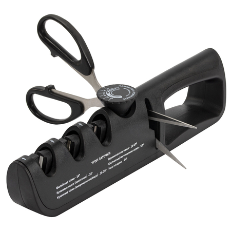 Точилка для ножей (ножеточка) и ножниц Primaura, черная