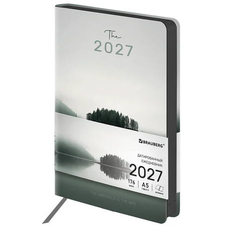Ежедневник датированный на 2027 год Brauberg Vista, 140*210 мм, 176 л., Dark Island Ежедневник датированный на 2027 год Brauberg Vista, 140*210 мм, 176 л., Dark Island