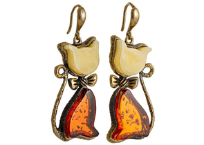 Серьги «СувенирАрт», «Кошка Тень» (комбинированный)
