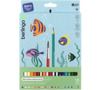 Карандаши цветные акварельные Berlingo SuperSoft «Рыбки» + кисть, 18 цветов, длина 180 мм