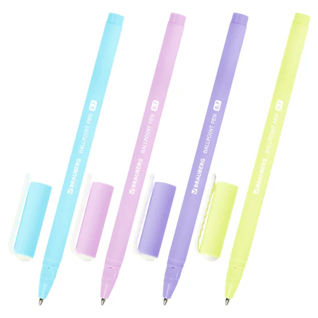 Ручка шариковая Brauberg Soft Touch Stick, Pastel, корпус ассорти, стержень синий Ручка шариковая Brauberg Soft Touch Stick, Pastel, корпус ассорти, стержень синий