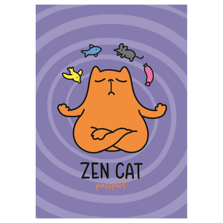 Обложка для паспорта Meshu, 92*134 мм, Zen Cat