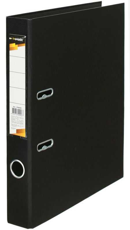 Папка-регистратор inФормат с односторонним ПВХ-покрытием , корешок 50 мм, черный