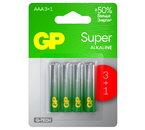 Батарейки щелочные GP Super G-Tech, AAA, LR03, 1.5V, 4 шт.