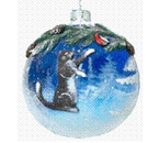 Игрушка елочная «Кот с подарками», диаметр 100 мм