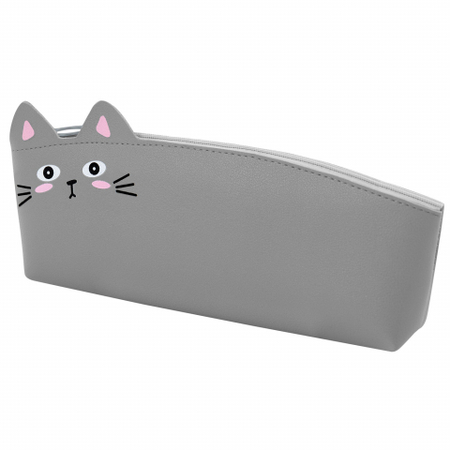 Пенал однокамерный мягкий «Юнландия Юниор», 200*90 мм, Gray Kitty