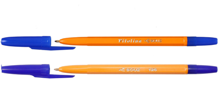Ручка шариковая «РШ-126» Vitolina/Souz, корпус оранжевый, стержень синий