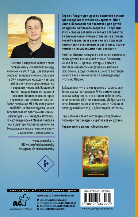 Книга детская «Лесогория. Как котёнок Филипс стал следопытом», 133*207*16 мм, 224 страницы