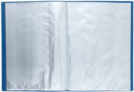 Папка пластиковая на 20 файлов inФормат, толщина пластика 0,5 мм, синяя