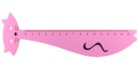 Линейка пластиковая «Мульти-Пульти», 15 см, прозрачно-розовая, «Кошка»