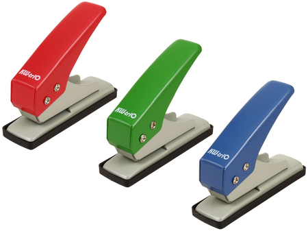 Дырокол KW-trio 921 на одно отверстие, 80*25 мм, 12 л., ассорти