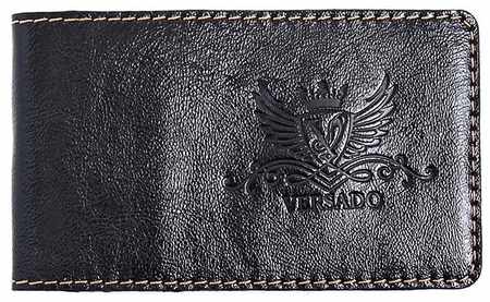Визитница из натуральной кожи Versado 069.1, 65*110 мм, 1 карман, 16 листов, черная