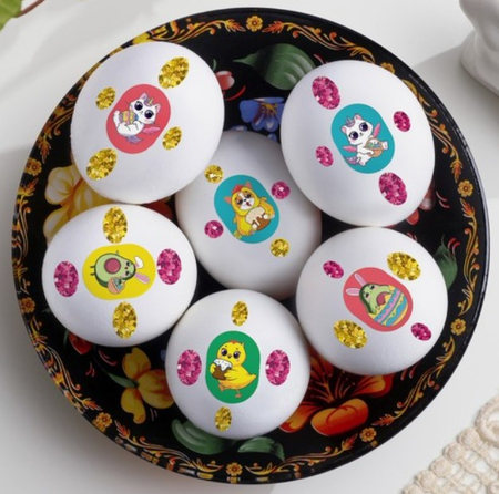 Набор для декорирования яиц «Пасхальные наклейки» Sima-Land, 7,3*13 см, «Персонажи»