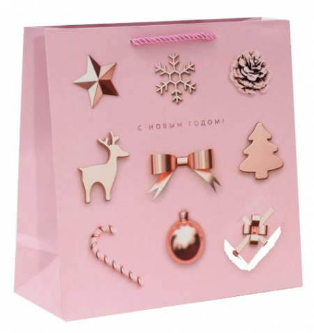 Пакет бумажный новогодний Sima-Land, 30*30*12 см, «С новым годом!» Пакет бумажный новогодний Sima-Land, 30*30*12 см, «С новым годом!»