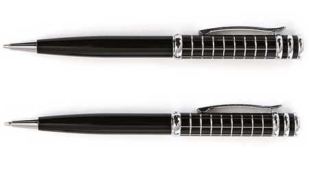 Набор подарочный: ручка и карандаши Manzoni San-Marino, корпус черный, с хромированной отделкой